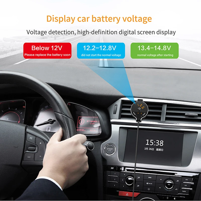 Nulaxy Беспроводной FM передатчик Bluetooth Car Kit Автомобильный MP3-плеер с ЖК-дисплей