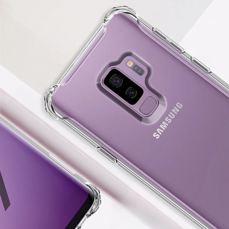 Four corner protection For Samsung Galaxy S9 S8 Cases Transparent Silicone Phone Cover Plus Edge TPU Case |