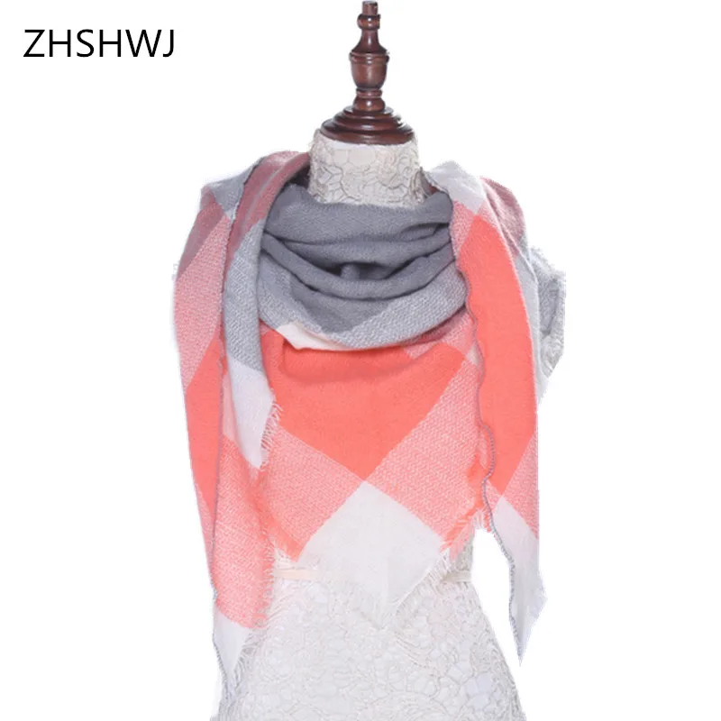 [ZHSHWJ] высококачественный зимний брендовый дизайнерский треугольный шарф Женская