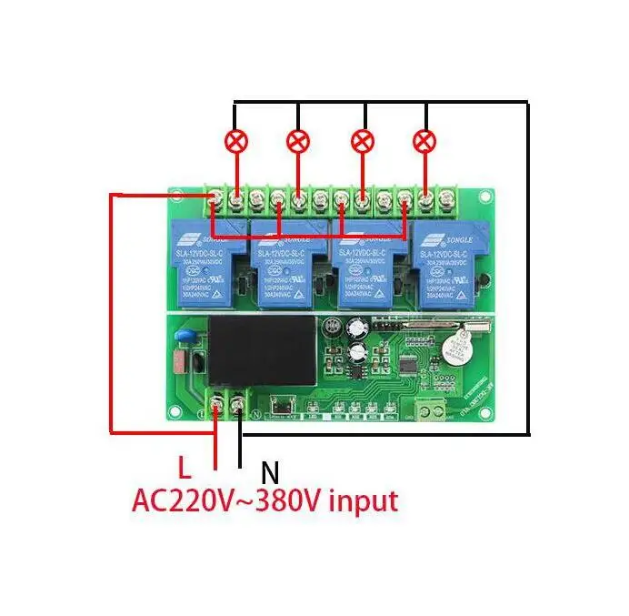 220V 380v 4CH 30A RF Беспроводной дистанционного Управление Системы радио переключатель