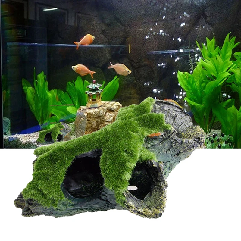 Искусственный пень мох аквариум Aquascaping Рыба Креветки укрытие скрытие пятно украшения аквариум декоративные поделки для аквариума