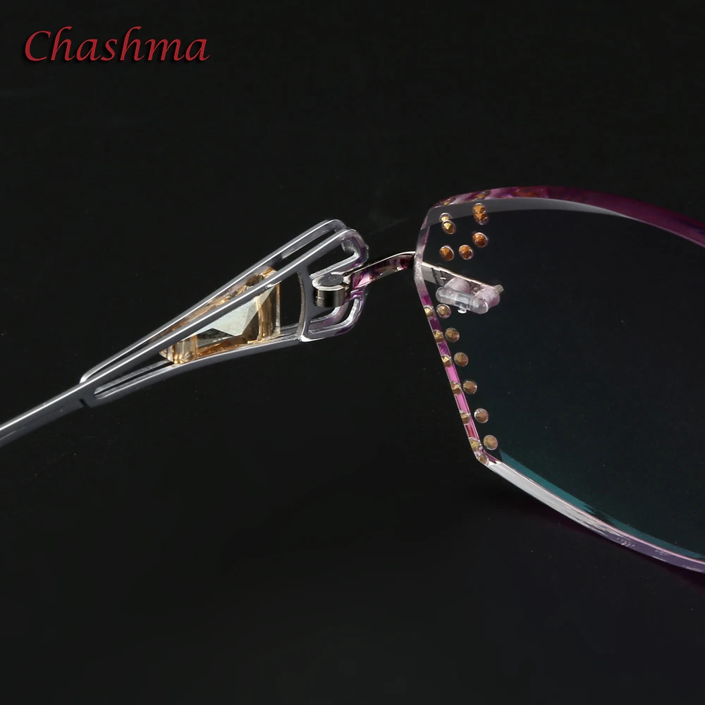 Женские титановые очки без оправы Chashma брендовые с цветными линзами lunette de