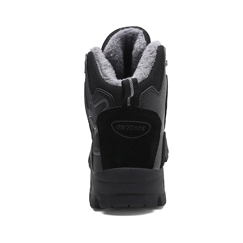 Мужские рабочие ботинки AKZ Зимние Теплые ботильоны на меху Замшевые мужские