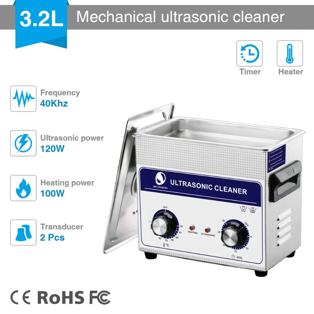

Skymen 3l Ultrasonic Cleaner 3.2L 120W Stainless Steel Ultrasonic bath Hospital Industrial Auto Engine Parts