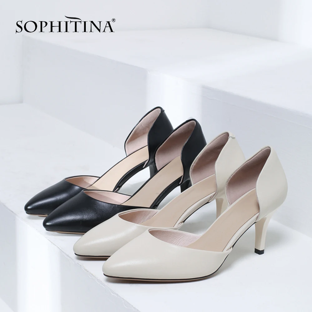 SOPHITINA/Новые Модные женские босоножки из натуральной кожи без застежки