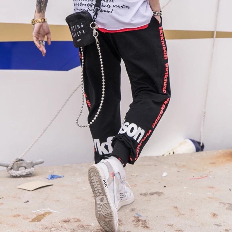 Повседневные брюки длиной до щиколотки мужские 2019 модные джоггеры с буквенным