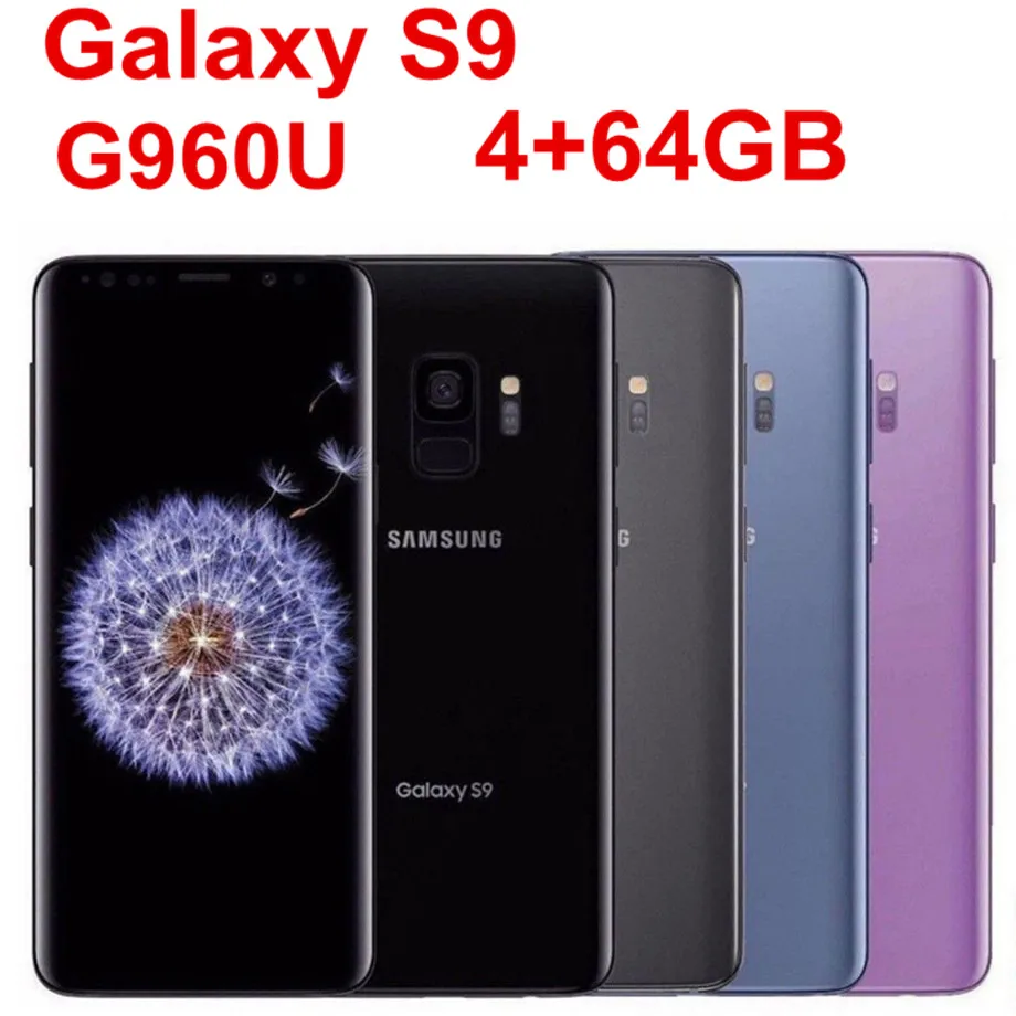 Samsung Galaxy S9 G960U,, LTE, Android, мобильный телефон, четыре ядра, 5,8 дюймов, 12 МП, 4 Гб ОЗУ, 64 Гб ПЗУ, NFC, 3000 мАч, Snapdragon 845