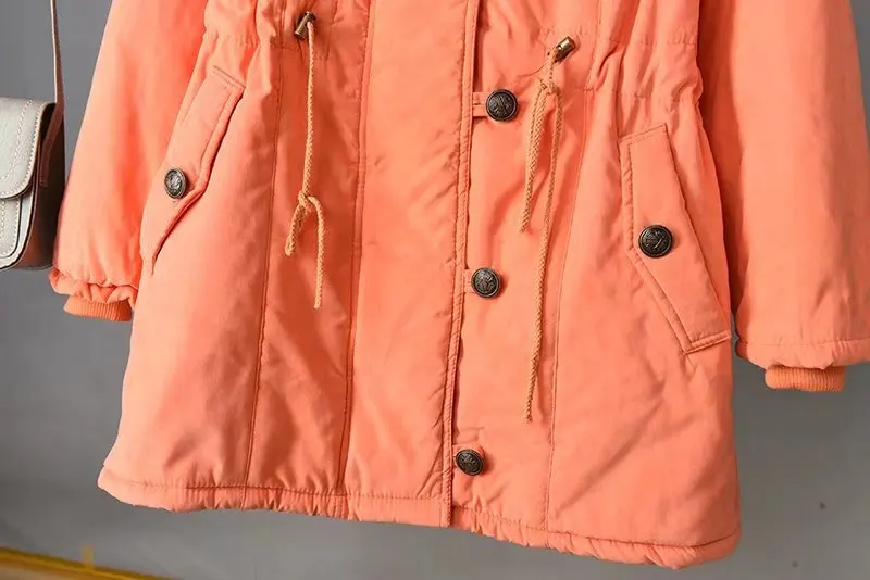 C3, Зимние Повседневные парки, 4XL размера плюс, женская одежда, MD-LONG, с капюшоном, полиэстер, подкладка из шерпы, толстое теплое Стеганое пальто 002