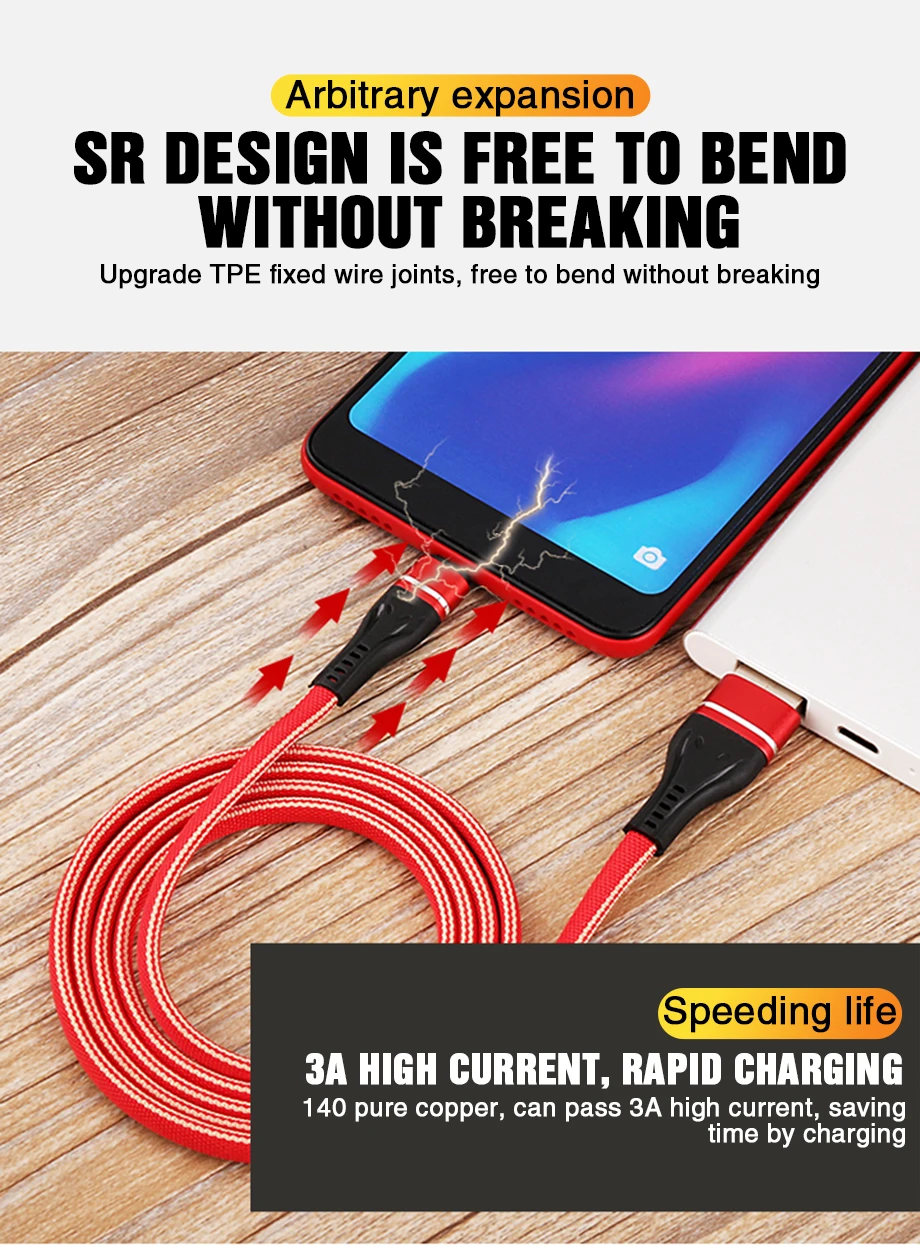 Micro USB кабель 1 м Быстрая зарядка 3,0 кабель для передачи данных usb type-C кабель USB для samsung huawei Xiaomi линия зарядного устройства для мобильных телефонов