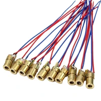 10pcs mini laser head dot diode module red 650nm 6mm 5v 5mw diode lasers fz0344