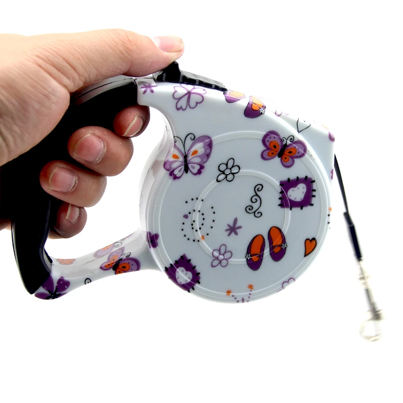 Поводок для собак и кошек складной с фиолетовой бабочкой|pet leash lead|retractable pet leadtraining