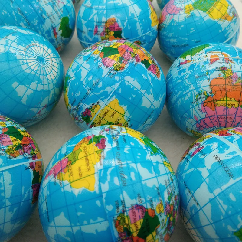 12 шт 6,3 см шар ПУ пена Карта мира Земля планеты анти шар для снятия стресса мягкие сжимаемые Игрушки для мальчиков детей