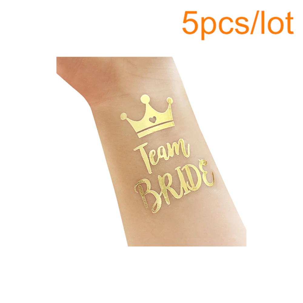 Sticker T12G 5pcs 5 шт., с надписью "Bride To Be" девичник вечерние браслет для невесты команда надпись «Bride Tribe» наручный ремень девичник Свадебные уп IdentificationMark, Q - Цвет: Sticker T12G 5pcs
