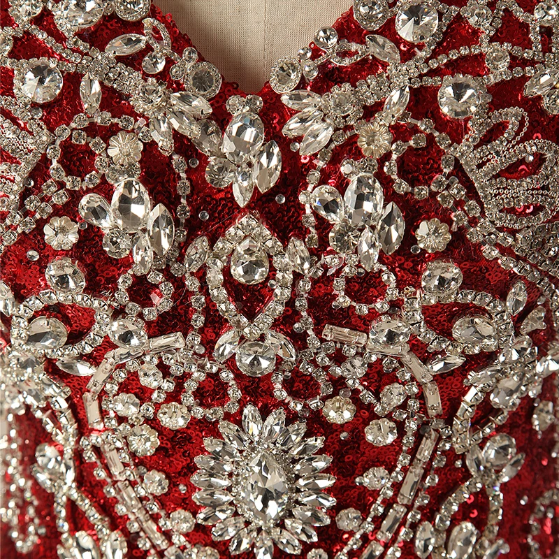 Роскошное длинное вечернее платье в арабском стиле 2018 Русалка v-образный вырез