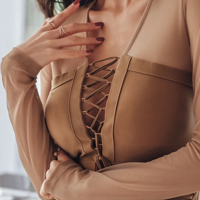 Элегантное прозрачное открытое женское вечернее платье сексуальное v образный