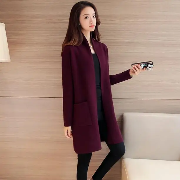 2019 Autumn Hot Wild Loose Long Knitwear Cardigan Women Sweater Coat Sleeve Tide DF339 |