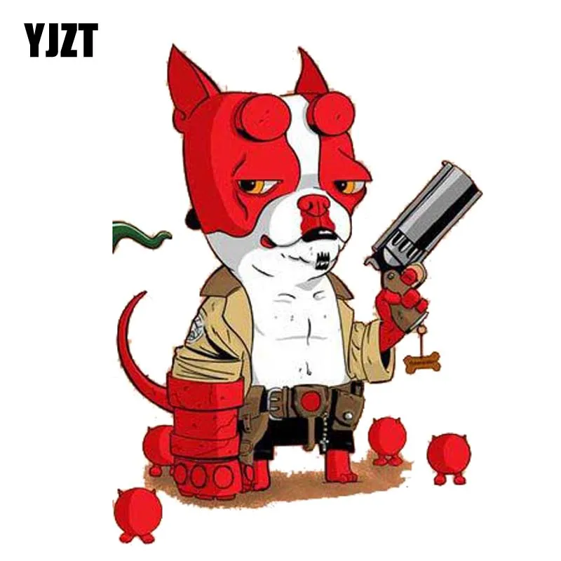YJZT 11.3CM*15.2CM Demon Puppy Cartoon PVC Car Sticker Decal 12-300323 | Автомобили и мотоциклы