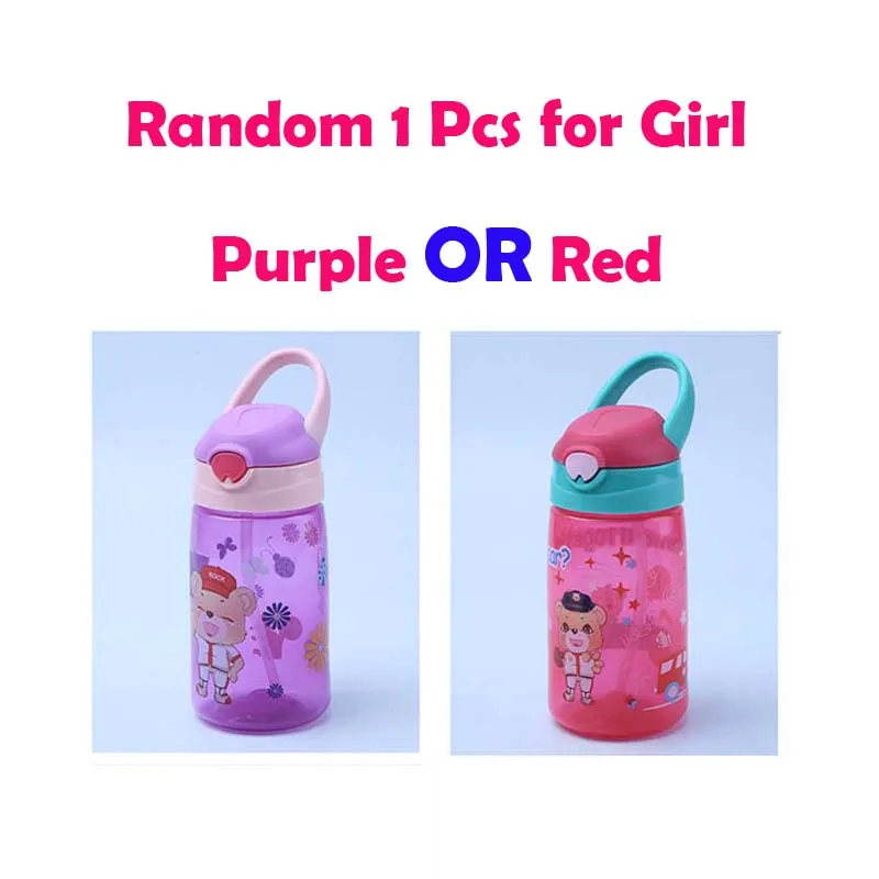 Red or Rose 2595 Милый медведь Детская кружка для кормления с соломой дети учатся для кормления питья бутылка с ручкой Детские Бутылочки для воды учебный Поильник - Цвет: Red or Rose 2595