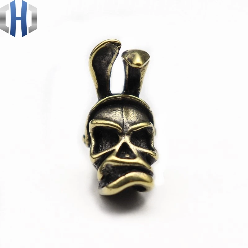 2019 панк череп латунные ножи бусины Зонт веревка Открытый EDC Кролик уши Череп Бусы