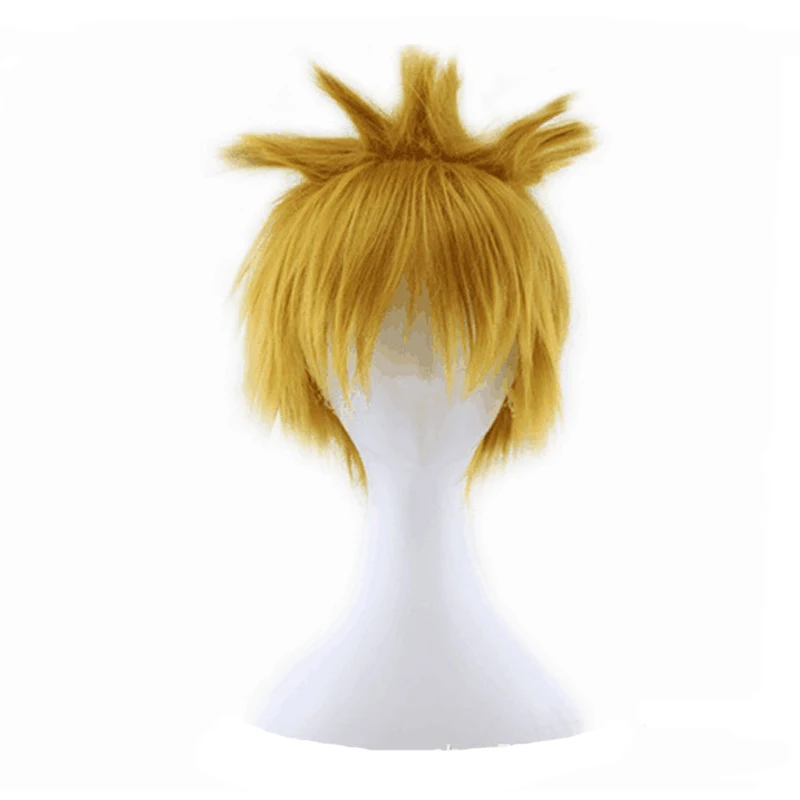 Naruto Cosplay Uzumaki Naruto Wigs Naruto Cosplay Halloween Prop Cosplay Wig for Boy and Men Short Wigs Hairpiece Costume Props