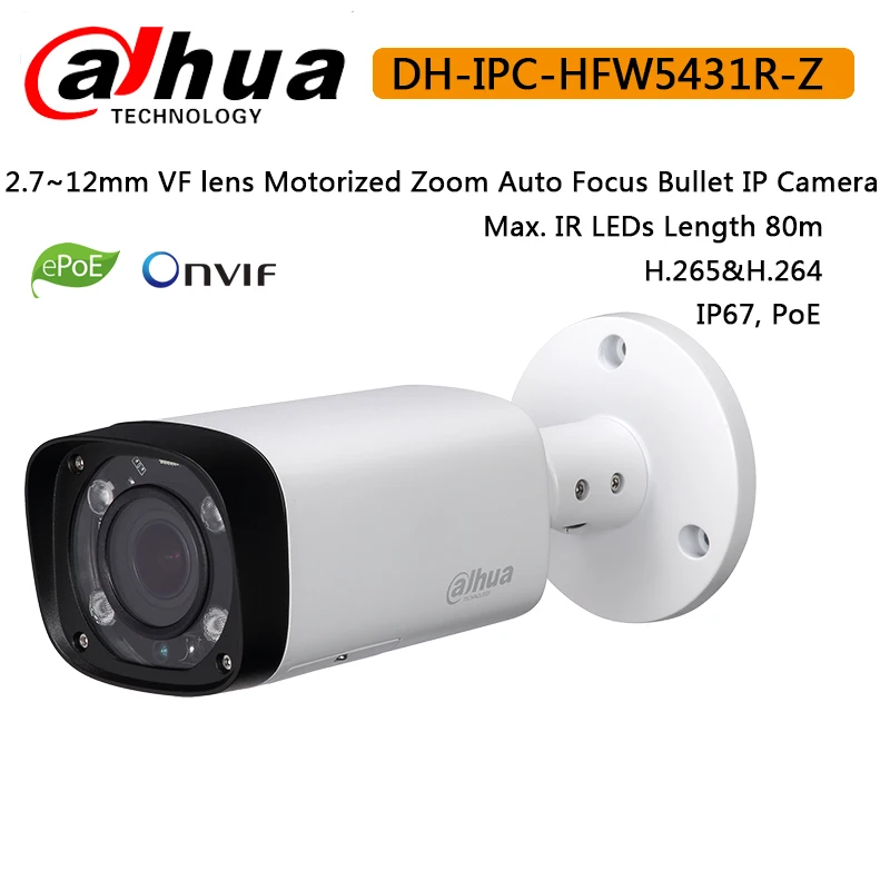 Оригинальная Ночная камера Dahua 4mp IPC-HFW5431R-Z 80 м IR с 2 7 ~ 12 мм VF объективом