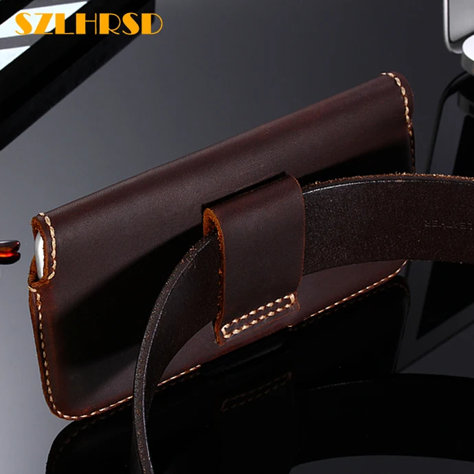 

Vintage Belt Clip Phone Bag for Vivo X20 Plus Case Genuine Leather Holster for Vivo X9s Plus v7 Y66 v5s cover high quality