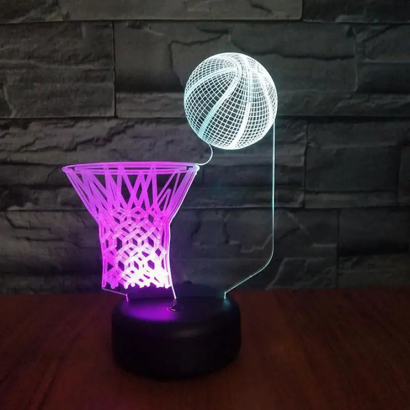 Баскетбольная рамка Led 3d ночник креативная красочная сенсорная 7 цветов меняющая