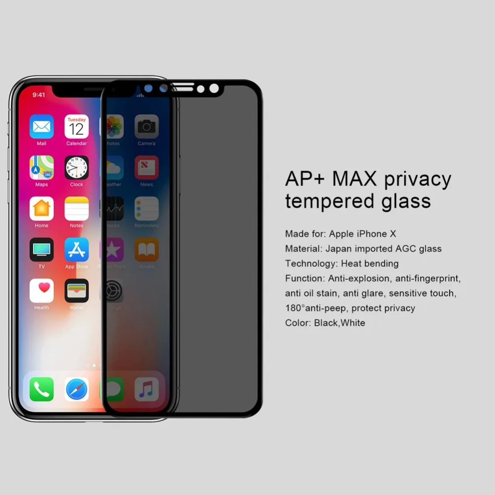 For iphone X Screen Protector NILLKIN 3D AP+Max Full Tempered Glass Protective Film | Мобильные телефоны и аксессуары