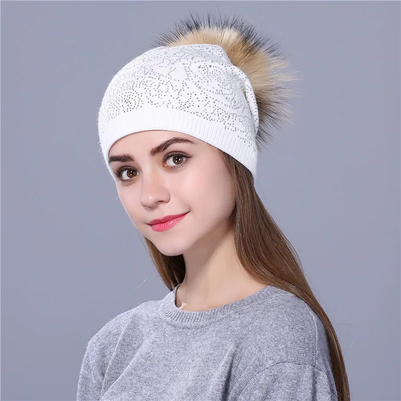 Xthree Новинка Стразы зимняя женская шапка girl теплая шерстяная вязаная Skullie с