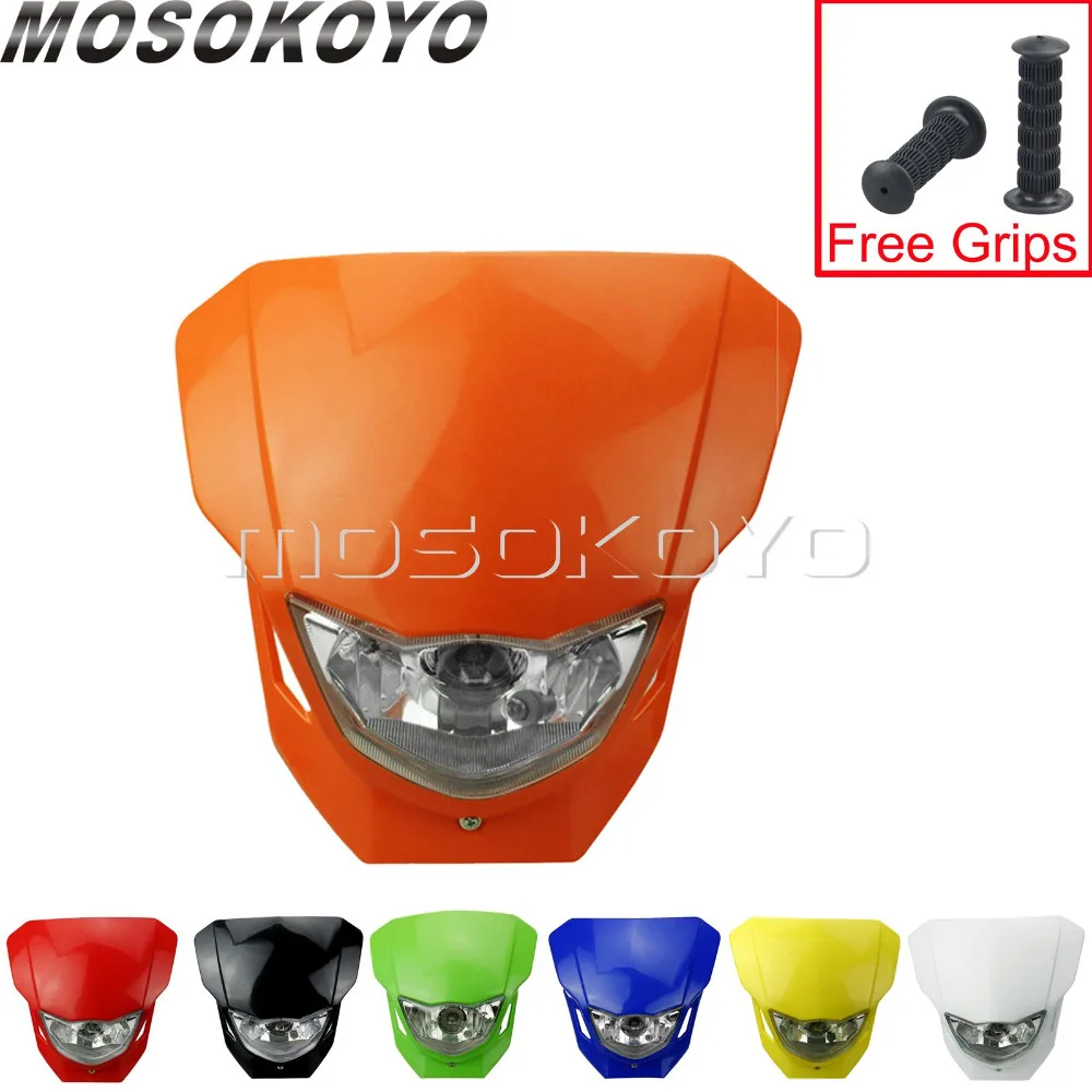 Orange Motocross Dirt Bike Headlight Fairing Universal For EXC SX SMR XCF EXCF EXCW XCFW 200/300/400 Enduro 12V 35W Headlamp |