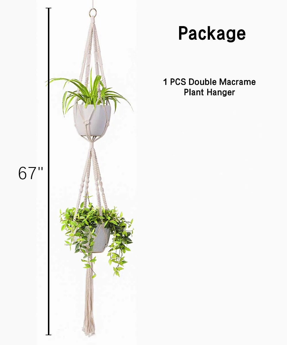 Macrame plant holder Plant Hook - Handmade Indoor Hanging Flower Pot Holder Modern Bohemian Home Decoration | Дом и сад