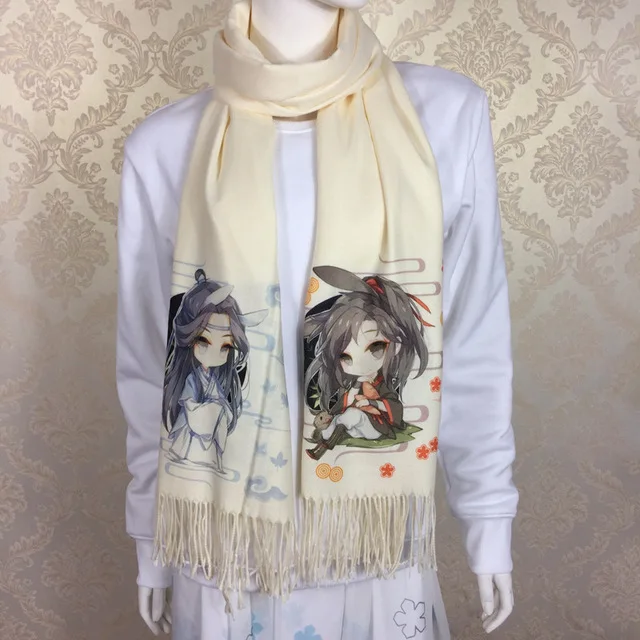 Grandmaster of Demonic Cultivation зимний теплый шарф из искусственного кашемира Wei Wuxian La Wangji Косплей Подарки