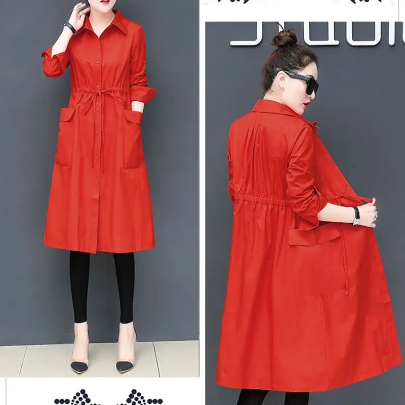 Women Trench Coat 2019 New Style Fashion Mid-long Solid color Windbreaker Spring Autumn Casual Loose Female NZYD181A | Женская одежда