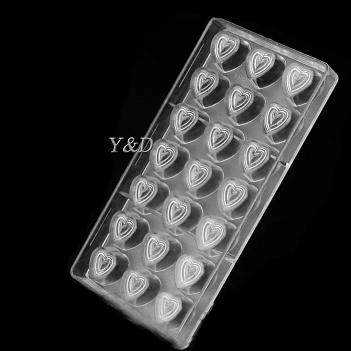 Формочка для шоколада из поликарбоната в форме сердца|polycarbonate chocolate mold|baking