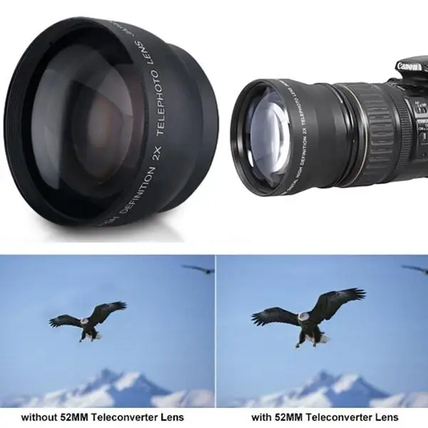 Esddi Профессиональный 52 мм 2* Увеличение телеобъектив конвертер для Nikon D5100 D3200 D70 D40 DSLR камера цифровая камера s
