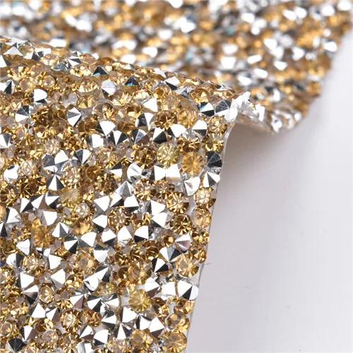 BlingBling горный хрусталь самоклеющиеся лист или исправления к ткани со стразами Decor рулона сетки для Одежда для свадьбы белый AB стразы для рукоделия - Цвет: topaz
