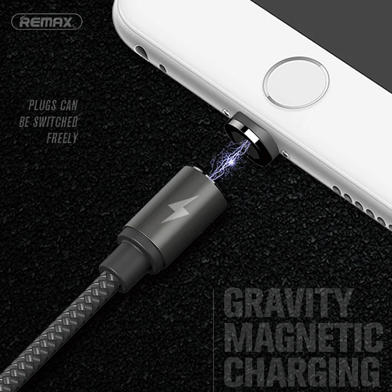 Магнитный micro usb кабель Remax со светодиодной подсветкой для samsung S7 xiaomi 1 5 A зарядный