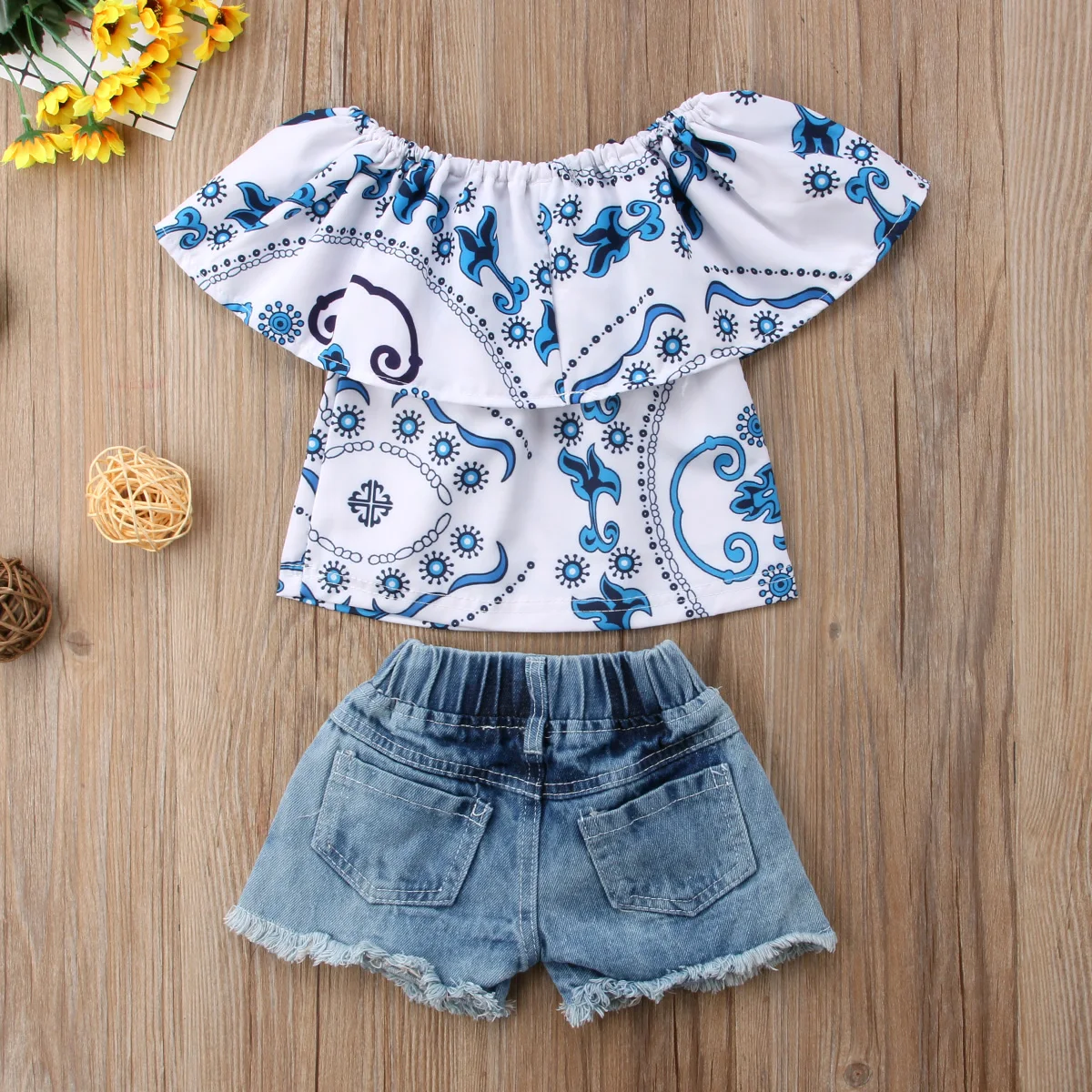 2018 летний детский топ с короткими рукавами и принтом для маленьких девочек