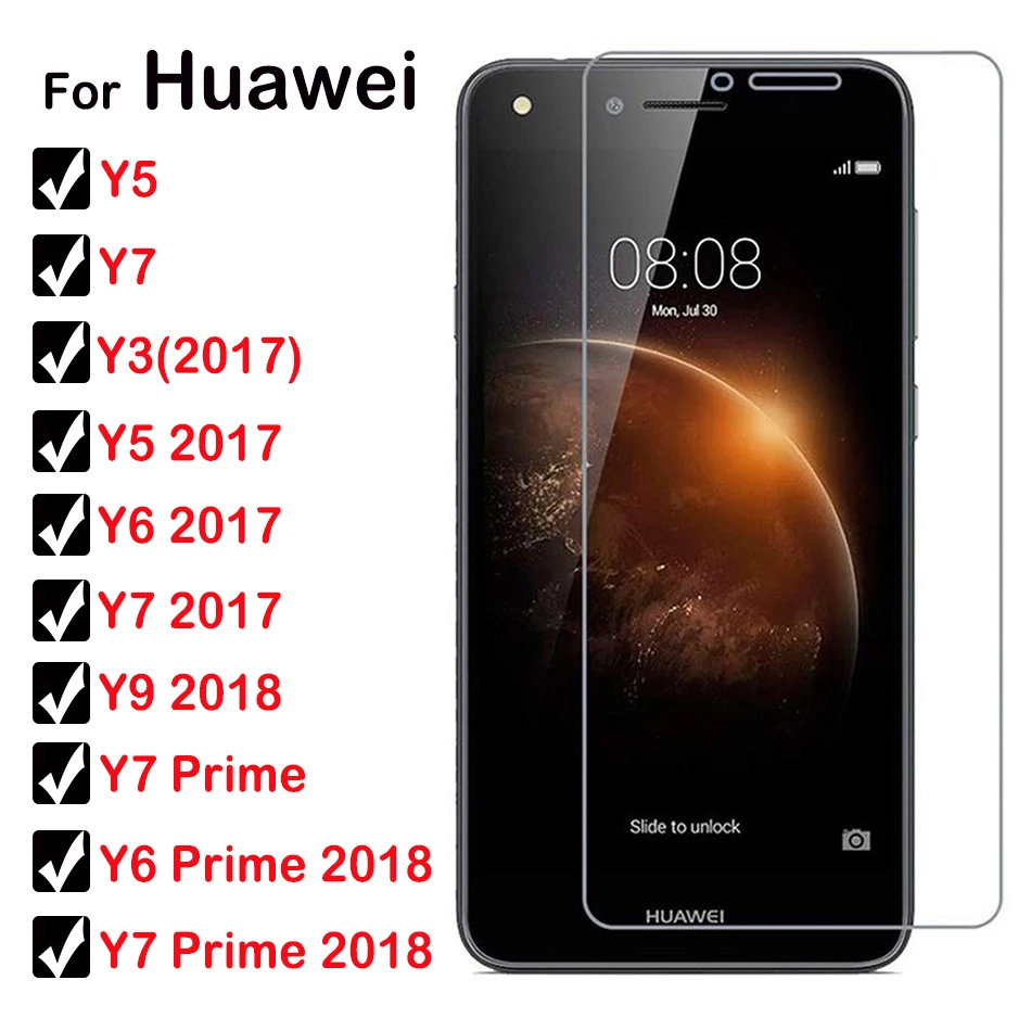 Защитное стекло для Huawei Y6 Prime 2018 пленка закаленное huaway y3 y5 y7 y9 2017 защита экрана huwei y