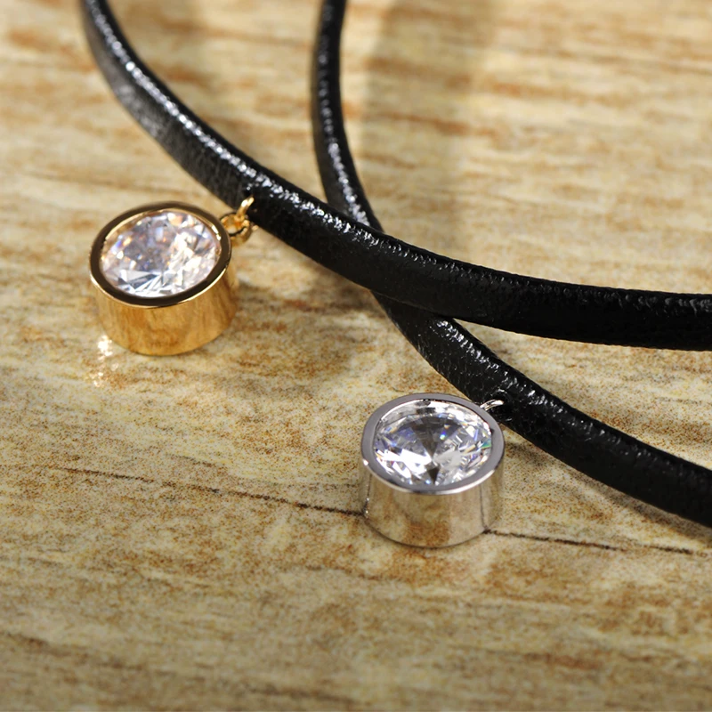 MECHOSEN роскошный браслет с фианитом и для женщин серебряный цвет кожа Pulseira Feminina