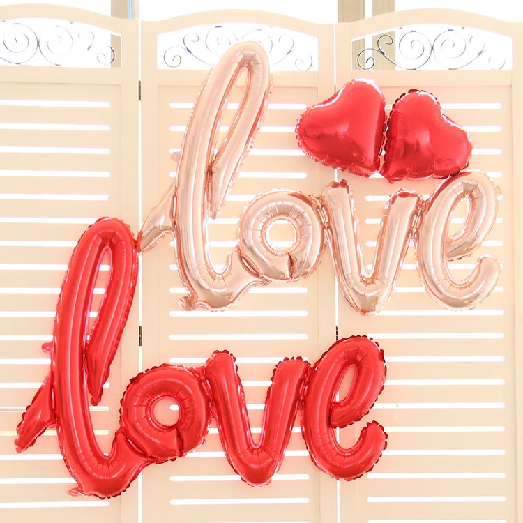 Воздушный шар из фольги с надписью Love 50 шт./лот|Воздушные шары и аксессуары| |