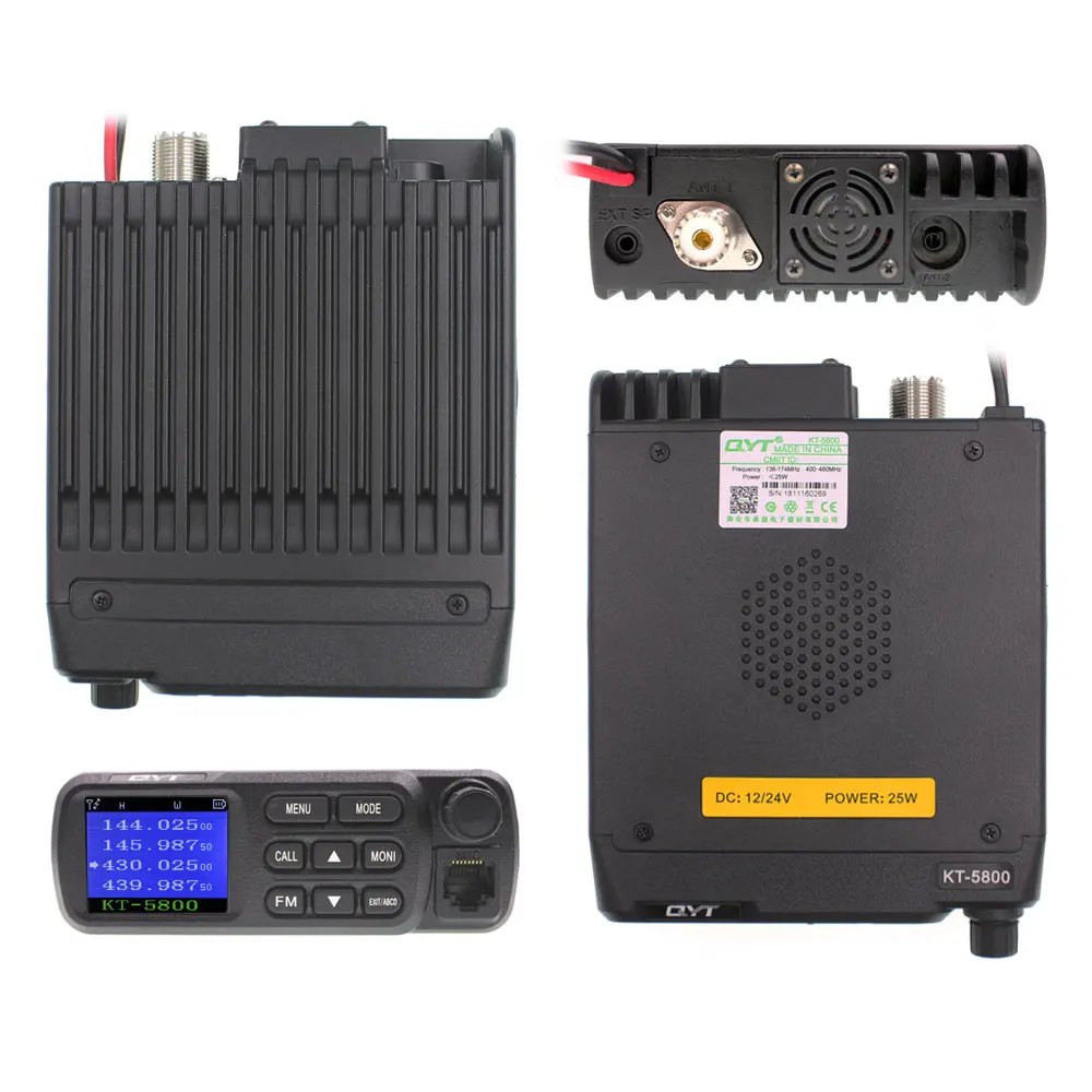 QYT KT-5800 12/24V грузовик мини-автомобиль радио UV Dual Band 136-174& 400-480 МГц KT5800 25W иди и болтай Walkie Talkie