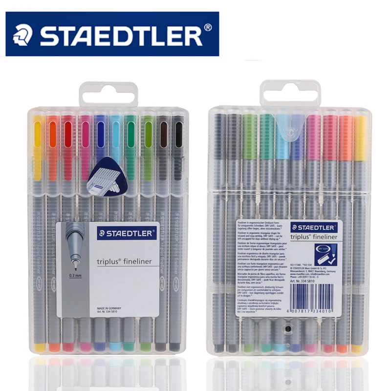 Ручка из волокна [STAEDTLER] 334 SB10 тонкая треугольная ручка высокое качество сделано в