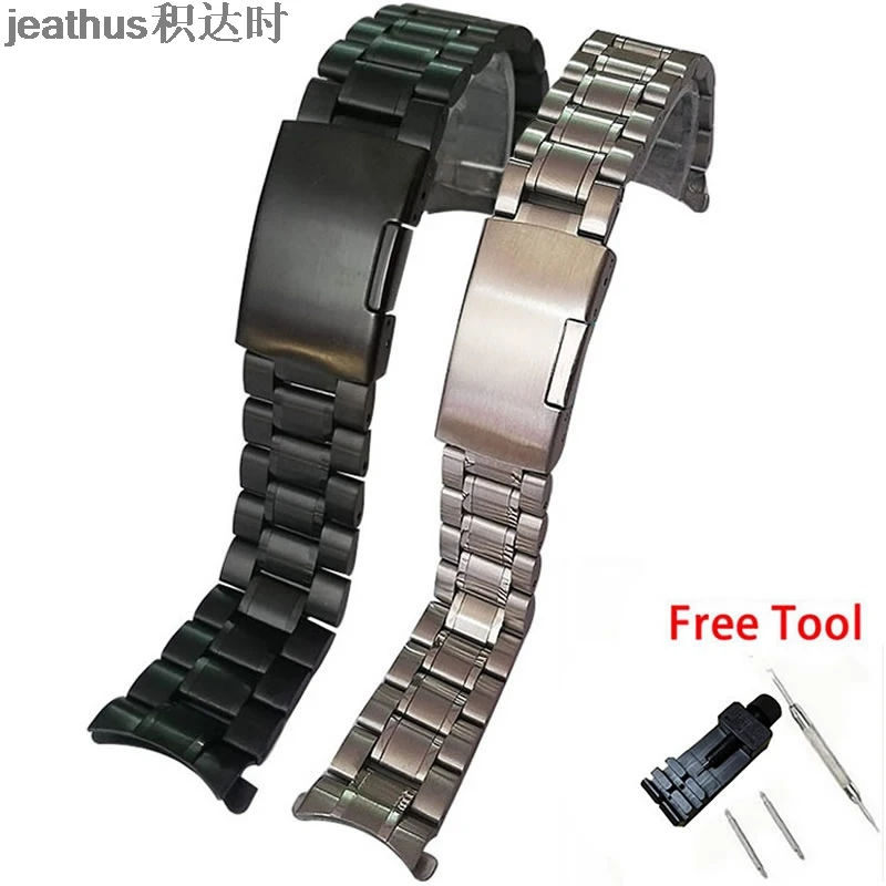 Ремешок для часов Jeathus arc edge стальной ремешок arc рот черный стальной браслет металлический ремешок 18 20 22 24 мм ремешок для часов casio seiko ect