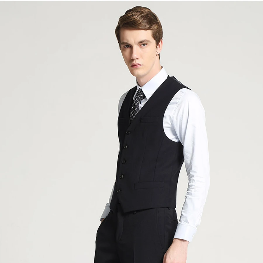 Мужской классический жилет черный облегающий для свадьбы 2018 | Мужская одежда