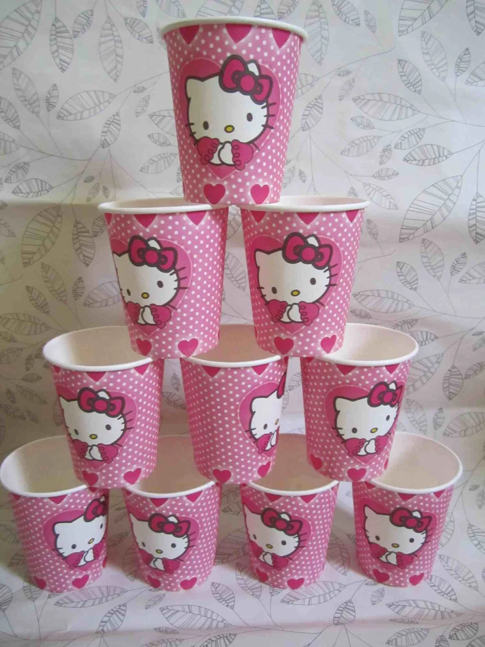 61 шт./лот набор одноразовой посуды с рисунком Hello Kitty для вечеринки и на день