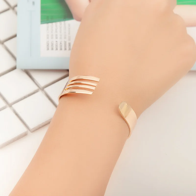 Серебряный черный золотой цвет нож вилка браслеты открытые манжеты для женщин и