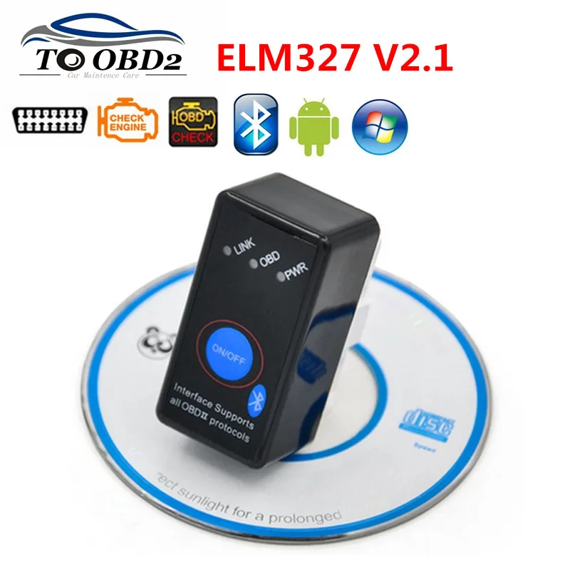 ELM327 Bluetooth V2.1 с выключателем питания ODB2 ODBII OBD II ELM 327 Тестер автоматический