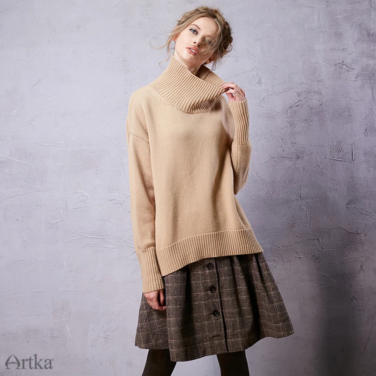 ARTKA Осенняя юбка для женщин зимняя женская шерстяная юбка лолита Короткая юбка для девочек винтажная клетчатая юбка мини Saia QA10058Q