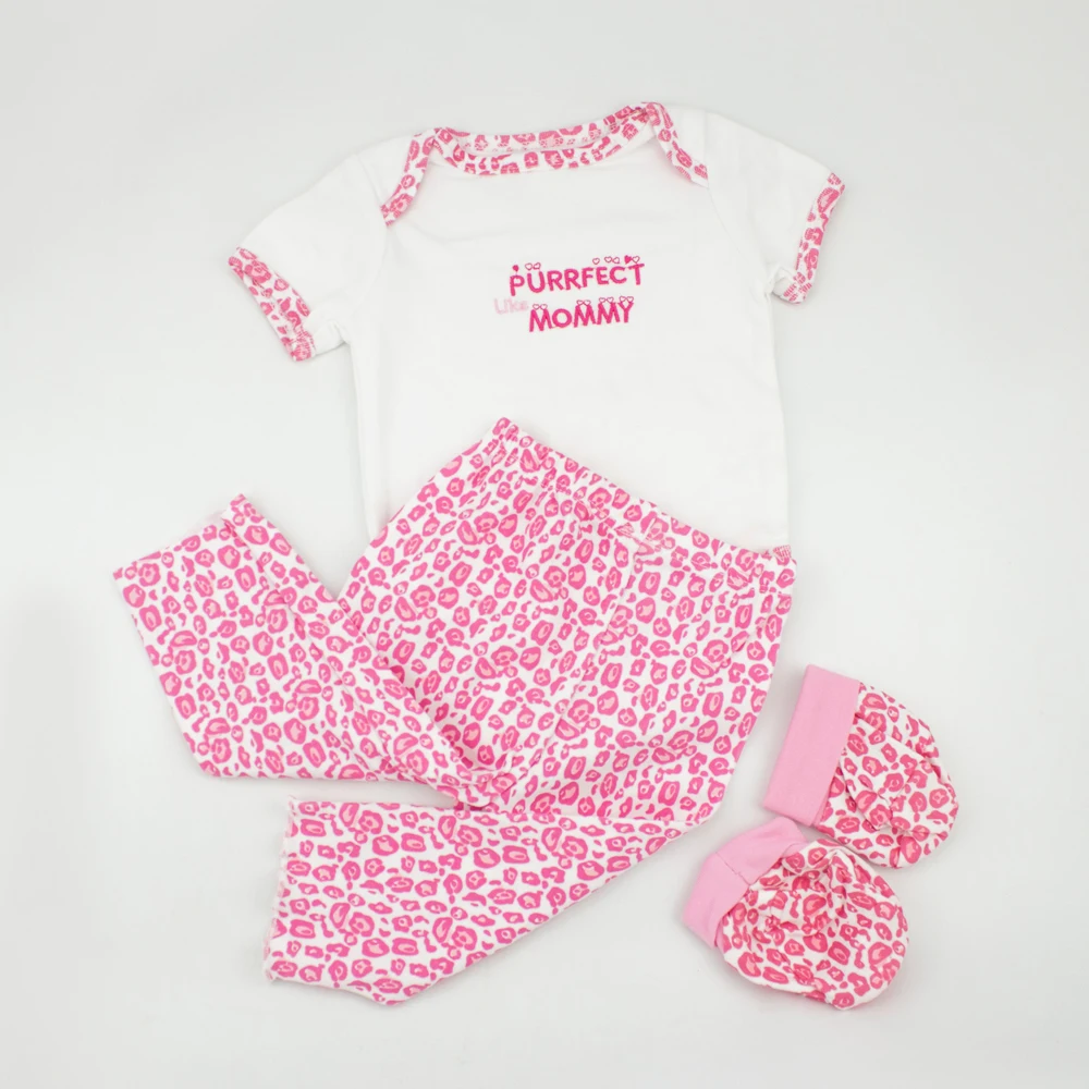 Одежда для кукол 22 дюйма Reborn Baby Doll белые розовые штаны с коротким рукавом милая